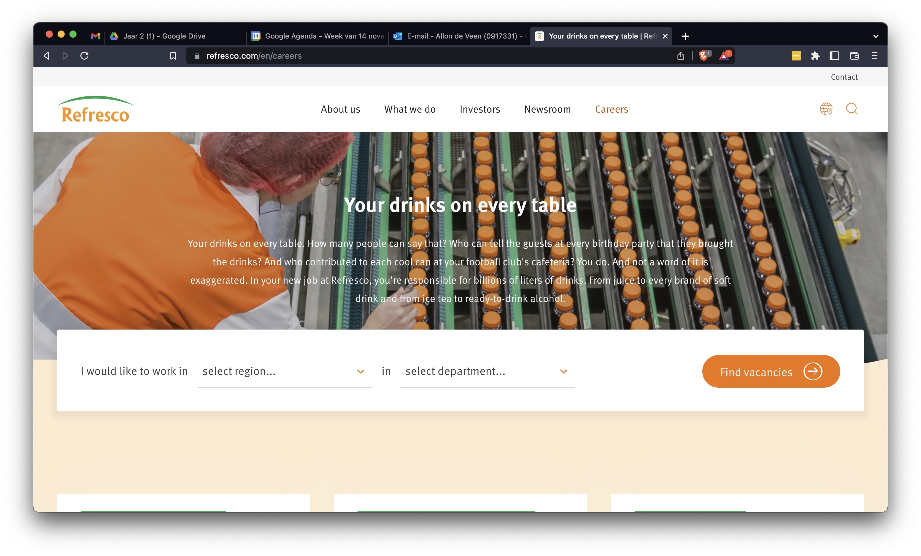 Refresco Careers Search Page